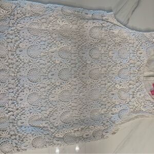 Lilly Pulitzer Embellished Cream Sleeveless Tank Top